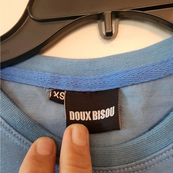 Doux bisou madeline Renee blue long sleeve crop top shirt size xs - Picture 5 of 5